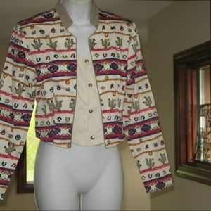 Cactus Western rodeo vintage crop blazer